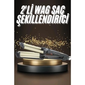 Resim Mey İthalat Bfs Ikili Wag Maşa Saç Şekillendirici Seramik Kaplama Isı Ayarlı 