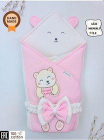 Resim Bal Peteği Olimp Bebek Kundağı Unisex Bebek Dış Kundak Battaniyesi Hastane Çıkışı Kundak Battaniye Pembe 