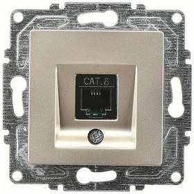 Resim Günsan Eqona Metalik Bej Tekli Data Prizi (RJ45 Cat6) Mekanizma 