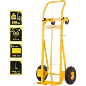 Resim Stanley MT519 Endüstriyel Çok Fonksiyonlu El Arabası 150/200 Kg. 