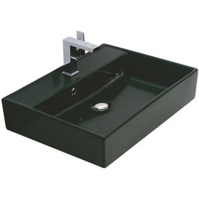 Resim ALVİT Archıtect 45*60 Cm Tezgah Üstü Lavabo Parlak Siyah 