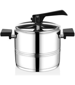 Resim 1119 - 18 Parça - Indüksiyonlu Ocak Uyumlu, Paslanmaz Çelik Çeyiz Seti, Gümüş Gövde, Siyah Detay 