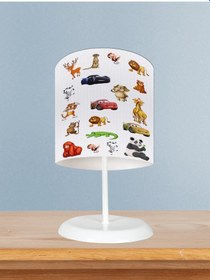 Resim Mekta Home Bebek Ve Çocuk Odası Yol Hayvan Ve Araba Desenli Abajur 