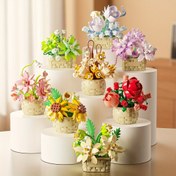 Resim 3D Mini Güzel Çiçekler Yapı Blokları Oyuncaklar, Magnolia, Gül, Güneş Çiçeği, Menekşe Çiçeği, Orkide, Minyatür Ebedi Çiçek Saksı Modelleri Oyuncaklar, Küçük Yapı Bloğu, Doğum Günü ve Noel Hediyeleri 