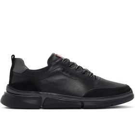 Resim Derimod Erkek Siyah Bağcıklı Kalın Tabanlı Deri Sneaker 24SFD623518 