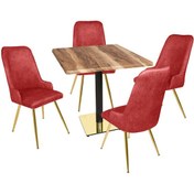 Resim Beymobilya Karanfil Gold Werzalit Kare - Çırağan Gold Masa Takımı (80X80) (520892021) 