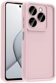 Resim Aksesuarcim Tecno Spark 20C Kılıf Silikon Kamera ve Darbe Korumalı Kapak Anas Pembe 