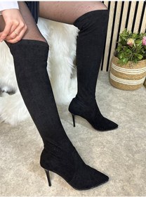 Resim Günlük Kadın Taşlı İnce Yüksek Topuklu Sivri Burunlu Çizme 820 001 