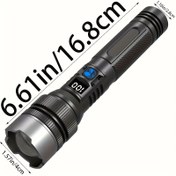 Resim 1 Güçlü Süper Parlak Taktik Şarj Edilebilir LED El Feneri, USB Şarj Edilebilir Dahili Bataryayla, Sıkı ve Acil Durumlar İçin El Feneri, Yürüyüş, Kamp, Balıkçılık, Avcılık, Tırmanma, Macera Acil Durum Noel Hediyesi | COB Yan Işık Dijital Ekran Yüksek Güç Alüminyum Alaşımlı Çok Fonksiyonlu El Feneri | Geri Çekilebilir Acil Aydınlatma | Taşınabilir Açık Işık 