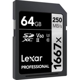 Resim Lexar 64GB 1667X SDXC 4K V60 U3 C10 250MB/sn Hafiza Kart (Silver Series) LSD64GCB1667 