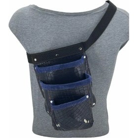 Resim Çanta Yurdu Hakiki Deri Kroko Cepli Tekniker Çivi Önlüğü Bel Çantası Lacivert 