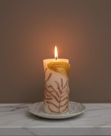 Resim Zensori Tüy Kabartmalı Silindir Mum (Orta) 