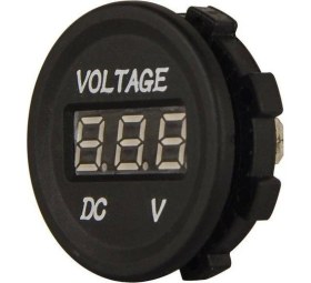 Resim Platoon Araba Motosiklet Beyaz LED Dijital Ekran Voltmetre Su Geçirmez Beyaz Voltaj Göstergesi 