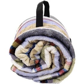 Resim Peluş Polar Kamp Battaniyesi - Haki Ekose - Acil Durum Battaniye - Argeus Camp 001 