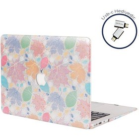 Resim Apple Uyumlu MacBook Air Kılıf Hardcase Touch Id A1932 A2179 A2337 Leaf 