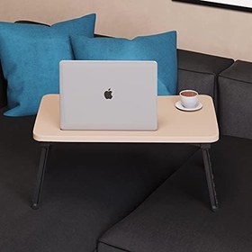 Resim interGO Renkli Laptop Sehpası Katlanabilir Yatak Koltuk Üstü Kahvaltı Bilgisayar Sehpası - Capuccino 