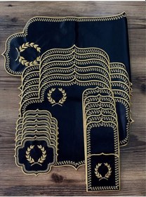 Resim Başak Siyah Altın 8 Kişilik 25 Parça Amerikan Servis Runner Seti 