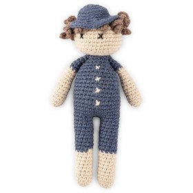 Resim Wellgro Cuddly Amigurumi Kıvırcık Erkek Bebek Oyuncak -lacivert 