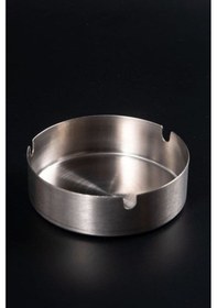 Resim Rotanev Paslanmaz Çelik Mini Mat Açık Yuvarlak Model Küllük Dekoratif Kül Tablası 8 CM Küllük 