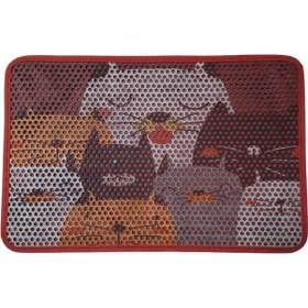 Resim Nanbell Elekli Çift Katlı Kedi Kumu Paspası 60x45 Cm Desenli 1 