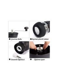 Resim Kahve Değirmeni Öğütücü 2 Hazneli Filtre Kahve Siyah 