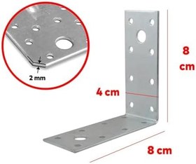 Resim 10 ADET Mobilya Dolap Duvar Sabitleme Metal Köşebent 40x80x80 mm Bağlantı Aparatı L Demiri Gönye 