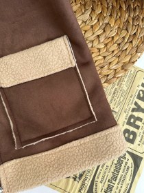 Resim Erkek Çocuk Koyu Kahve İçi Yünlü Süet Mont 