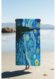 Resim Dijital Baskı Plaj Deniz Havlusu Yıldızlı Geceler Desenli Peştamal Hvl0220 Renkli 