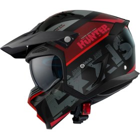 Resim Axxis Hunter Sv Block B5 Matt Fluor Red Çift Vizörlü Çene Çıkabilen Model 