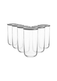 Resim Lav Duo Saklama Kabı 6 Lı - Cam Kavanoz Erzak Saklama Kabı Seti Takımı Gri 1400 Ml. Çok Renkli 