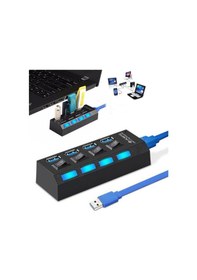 Resim Maxgo Anahtarlı Işıklı On Off Chipli Model 4 Port Usb 3.0 Çoklayıcı Hub 
