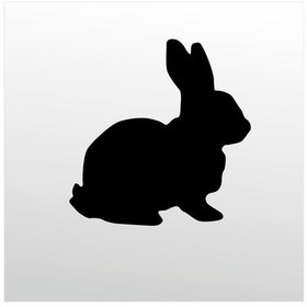 Resim Folyo Sticker Tavşan 40cm Uzunluk Siyah 