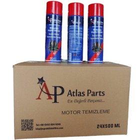 Resim ATLAS PARTS Susuz Motor Temizleme Spreyi 500 ml - 1 Koli (24 ADET)-2023 Üretim 