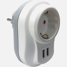 Resim Nilson Çift Usb'li Akım Korumalı Tekli Fiş Priz 