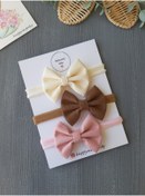 Resim Happymery Kiz Bebek 3lü Keten Fiyonk Bandana 