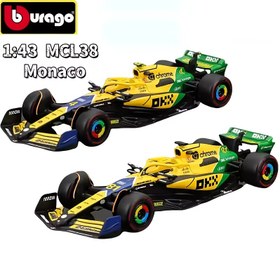 Resim Burago 1:43 Ölçekli Mclaren MCL38 Monaco Döküm Modelleri #4 & #81 - Dayanıklı Çinko Alaşımı, Hava Koşullarına Dayanıklı, İtme ile Çalışan, Çok Renkli Koleksiyonluk Araba Replikaları, Yarış Hayranları İçin İdeal Hediye 