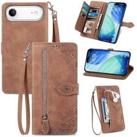 Resim İphone Uyumlu 17 Air Cüzdan Çoklu Kart Yuvası Flip Fermuarlı Stil İşletme Çok Renkli Kapak 