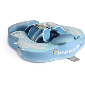 Resim Mambobaby Yüzme Simidi - Blue Butterfly Dreams, Emniyetli, Gölgelikli ve Ayak Destekli 