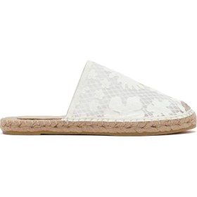 Resim Kadın Krem Desenli Espadril Terlik 25SFD20626F 