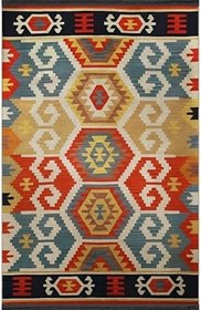 Resim rugs modern Çok Renkli Karma Geometrik Şekil Geleneksel Motif Desenli Vintage Dekoratif Halı 2027, 80 x 150 