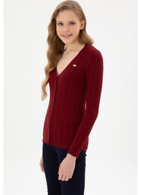 Resim U.s. Polo Assn. Kadın Bordo Hırka Triko 50313580-vr014 Bordo 