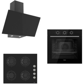 Resim Ferre Porro Cs Serisi Eko Siyah Ankastre Set ( D077 - Cs205 - Xe62cs ) 