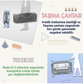Resim Lorelli Up And Down 60x120 Bebek Anne Yanı Oyun Parkı Yatak Beşik Yatak Hediye 