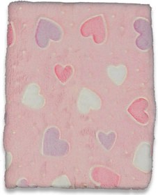 Resim 90 X 110 Neon Battaniye Pembe/kalp Desenli Pembe 