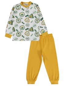 Resim Civil Boys Kids Armalar Baskılı 2-5 Yaş Pijama Takımı - Hardal - Hardal / 5-6 Yaş 