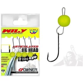 Resim Wily Jig Head Mafsallı Owner İğneli Limon 2,5 Gr 