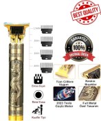 Resim Laraheiser Premium Uzun Süre Şarjı Dayanıklı Paslanmaz Çelik Ejderha Motif Tıraş Makinesi 