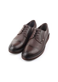 Resim Nevzat Öge 1005 Hakiki Deri Bağcıklı Hafif Taban Klasik Erkek Ayakkabı Kahve 