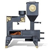 Resim Etinova M001 Desenli Model Odun ve Pelet Yakan Mini Pelet Soba 