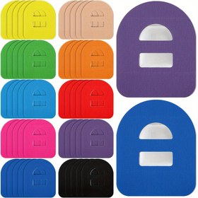 Resim 10 adet Su Geçirmez & Ter Geçirmez Yapışkanlı Yama ile Kayış - Renkli, Omnipod Koruma için Önceden Kesilmiş 